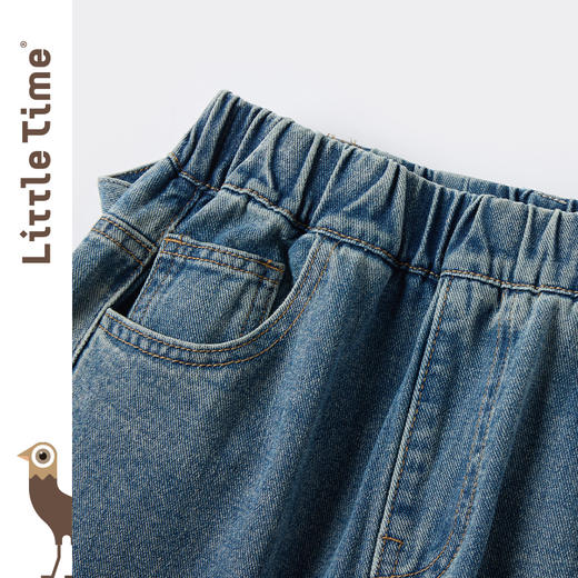 女童裤子2025春季新款中大童蝴蝶结牛仔裤直筒裤儿童裤 商品图1