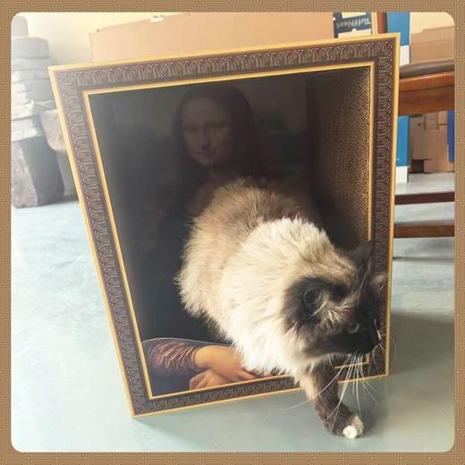 创意网红蒙娜丽莎猫窝 猫抓板耐磨耐抓不掉屑一体油画世界名画猫屋 商品图3