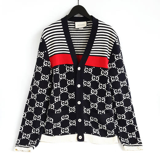 【95新】Gucci古驰黑白满印老花logo针织开衫外套中性款现售价：4700！270325NJS03 商品图0