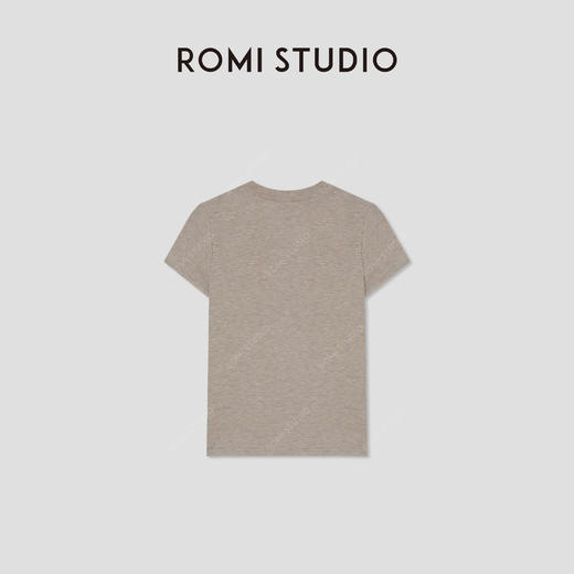 ROMI STUDIO“惬意自然”柔顺垂感轻盈弹力圆领短袖T恤 RWCLS41958 商品图1
