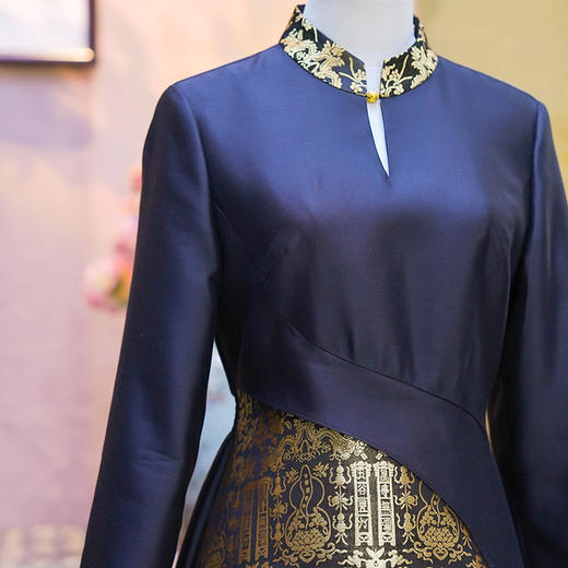 吉祥衣家风调雨顺连衣裙立领高级感复古新中式国风女装连衣裙 商品图1