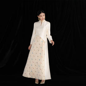吉祥衣家新中式春秋高级感气质优雅轻奢修身小香风云霓纷兮连衣裙