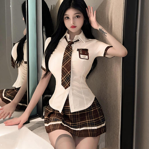 【性感制服】学生制服套装（领带+衬衣+百褶裙）纯欲诱惑性感甜美情趣内衣睡衣6712 商品图5