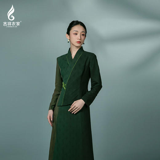 吉祥衣家中国风新中式复古女装2025新款春夏款幽兰异众芳连衣裙 商品图3