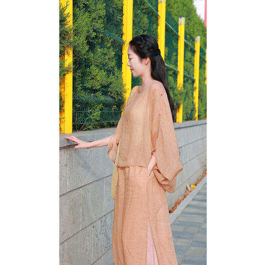 【抖音专属】阔腿裤（25709121-B褐锦-设计师） 商品图3