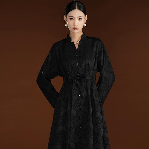 吉祥衣家新中式国风春夏新款高端气质显瘦修身女装罗马假日连衣裙 商品图4