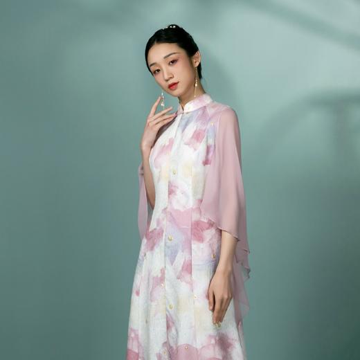 吉祥衣家中国风新中式复古女装2025新款春夏款女装碧秀玉兰连衣裙 商品图0