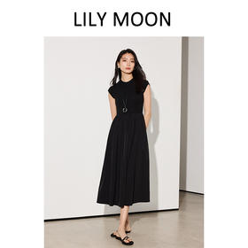 LILYMOON【立领小黑裙】极简小黑裙法式气质优雅羊毛轻奢