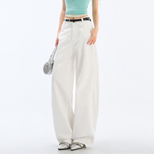 馥迦清爽百搭弯刀裤牛仔裤 商品图1