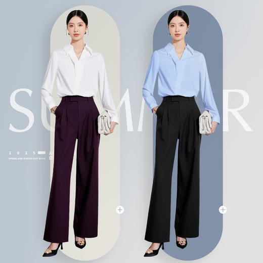 艾尚臣设计感衬衫女2025新款通勤白色衬衣长袖时尚简约挺括上衣春 商品图2