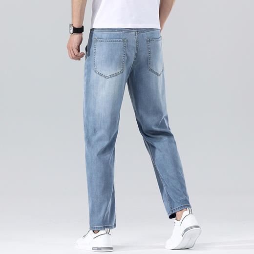 红览 天丝九分牛仔裤男春秋宽松9分直筒男裤 商品图5