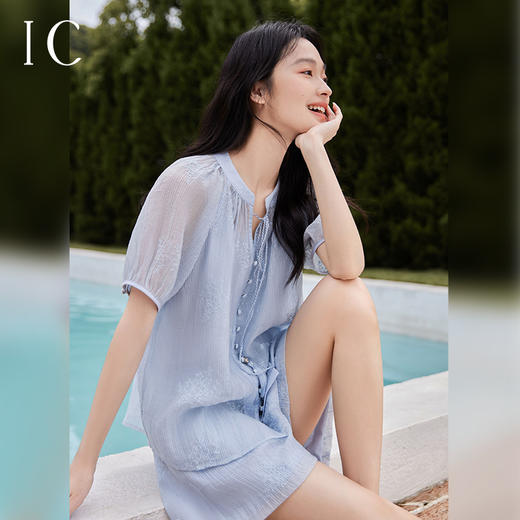 *IC 休闲气质宽松短袖对襟流苏短裤套装女新款夏季度假套装 商品图0