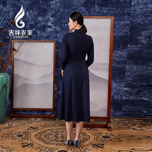 吉祥衣家新中式国风复古春季新款高端显瘦修身女装吉祥如意连衣裙 商品图2