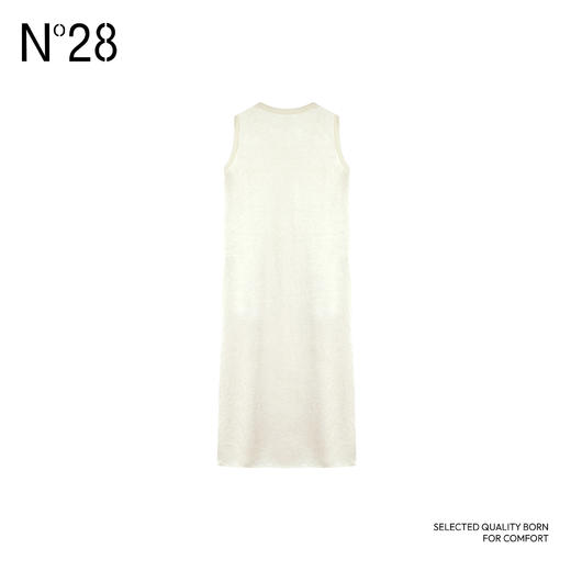 N°28 2025新款醋纤连衣裙 气质时尚无袖显瘦长款纯色圆领裙885241L205 商品图4