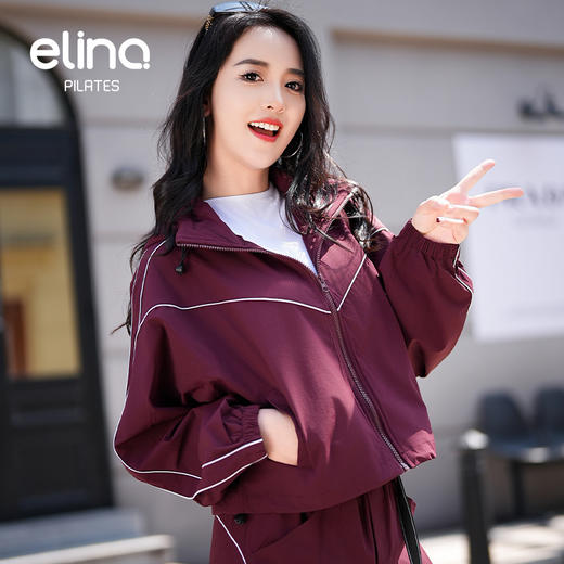 一恋•普拉提 2025春季新款薄款连帽外套反光拉链户外骑行短款防晒衣EML0188 商品图11