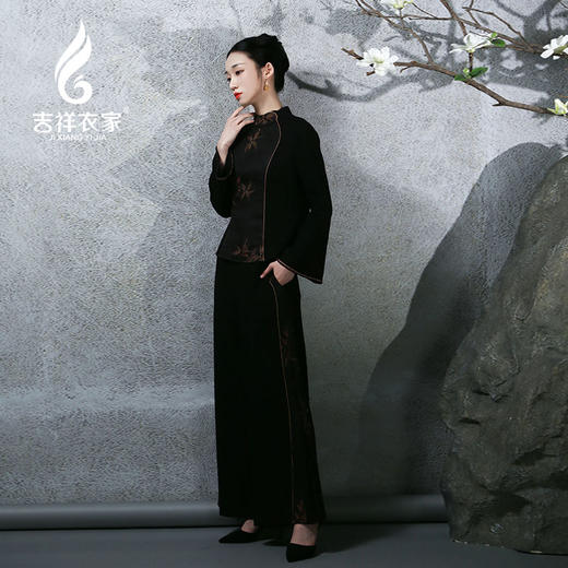 吉祥衣家中国风新中式复古女装2025新款休闲宽松国风南山桂裤子 商品图1