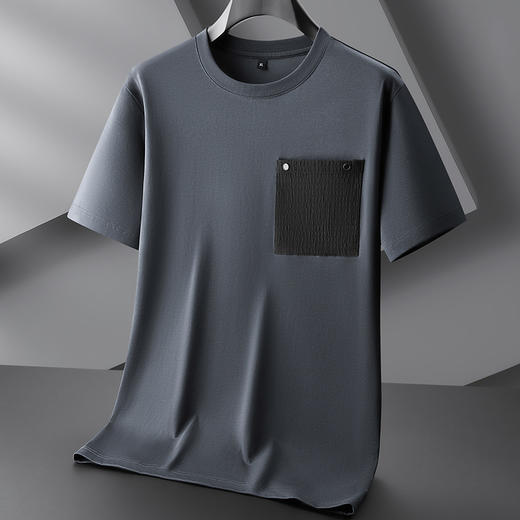 【丝光棉】【DPF】大依优型大码短袖T恤圆领加肥加大丝光棉夏季肥佬时尚潮流半袖男士上衣胖子 商品图1