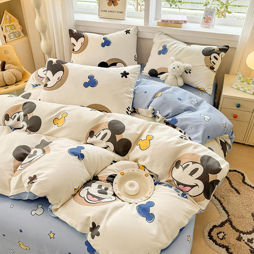 自然醒迪士尼正版授权全棉印花四件套小熊维尼纯棉床上四件套卡通儿童被套床单人宿舍三件套NH176178 商品图7