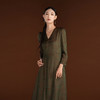 吉祥衣家国风V领气质优雅高级新中式显瘦轻奢女装山扶晚月连衣裙 商品缩略图4