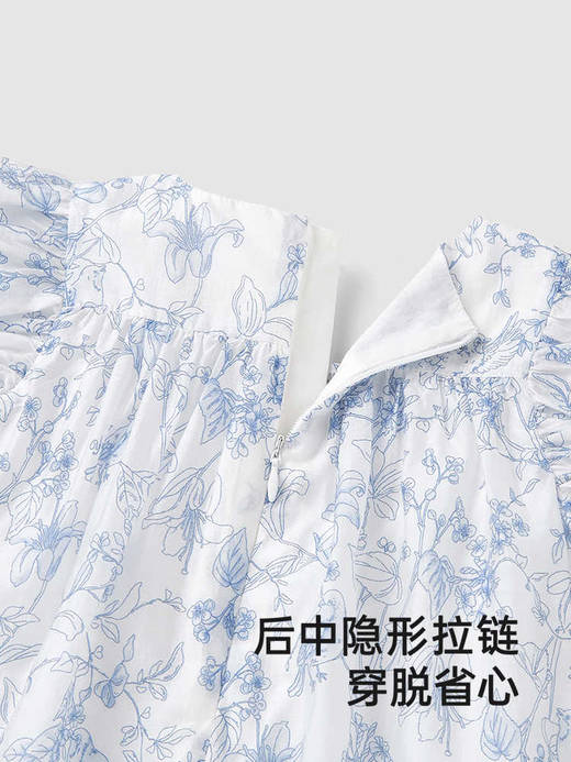 英氏女童短袖T恤夏季透气背心国风2025新款宝宝上衣YRTCJ2R053A 商品图4