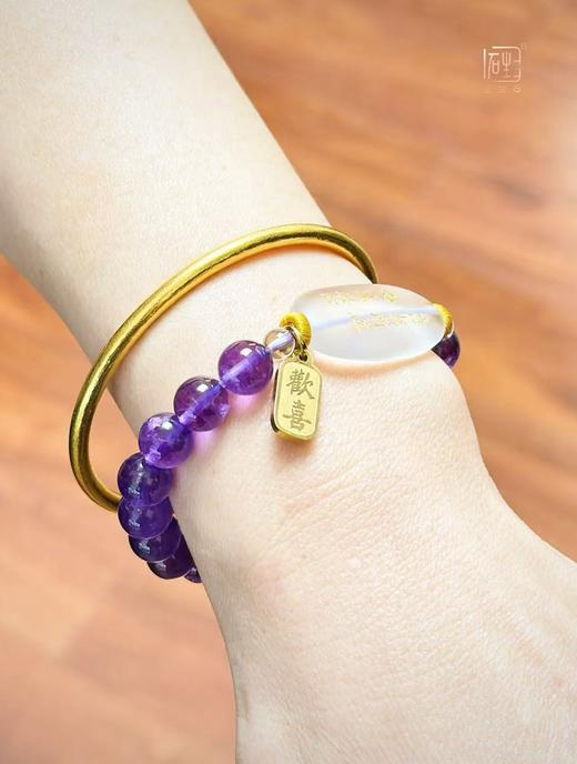 迎新年.十九年老店新装开业双庆福利 | 三生石吾行·紫水晶白晶欢喜手链 商品图4