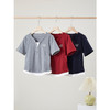 【专属特价】熙世界2025夏季新款撞色V领假两件T恤女短袖独特显瘦修身短款上衣 商品缩略图3