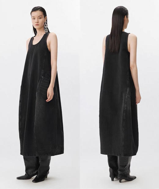 无袖牛仔连衣裙 75%棉+25%汉麻 立体水洗工艺 松弛舒适的穿搭 清爽纯净 长度刚刚好 无袖设计 商品图3