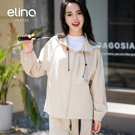 一恋•普拉提 2025春季新款透气薄款防晒服连帽反光拉链骑行薄款外套EML0183 商品图4