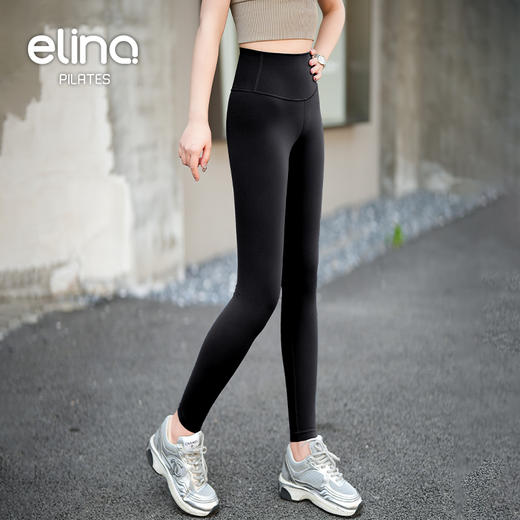一恋•普拉提 2025春季新款高弹运动紧身裤高腰收腹双6线雕瑜伽裤EAD52035 商品图4