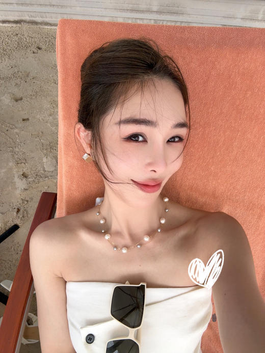 PIANAI冷小姐# 施华洛世奇珍珠/整体美国包金材质满天星真多麻色双层手工项链 商品图1