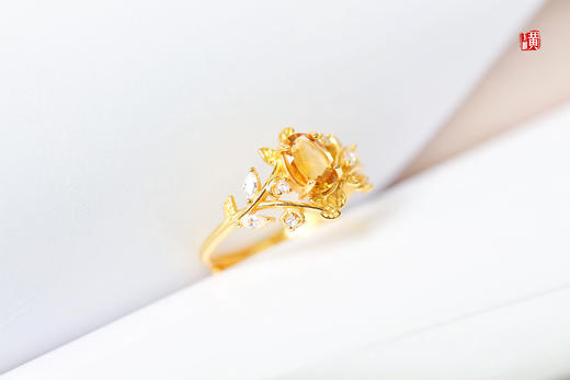 【金枝玉叶】黄水晶戒指 商品图3