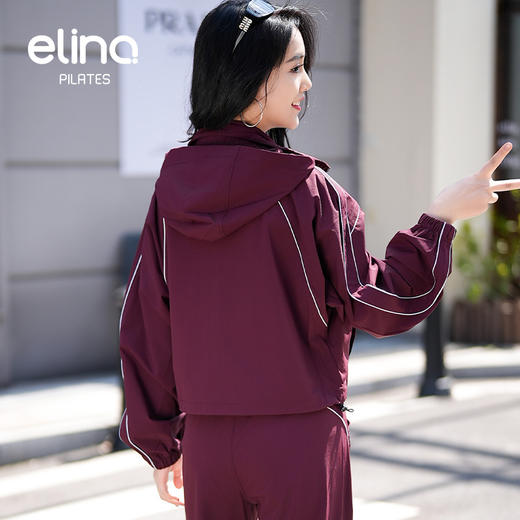 一恋•普拉提 2025春季新款薄款连帽外套反光拉链户外骑行短款防晒衣EML0188 商品图12