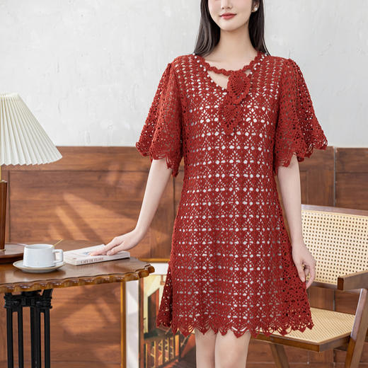 苏苏姐家菠艺连衣裙手工DIY编织钩针棉麻线羊毛线团自制材料包 商品图1