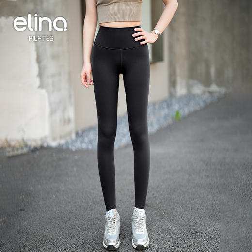 一恋•普拉提 2025春季新款高弹运动紧身裤高腰收腹双6线雕瑜伽裤EAD52035 商品图6