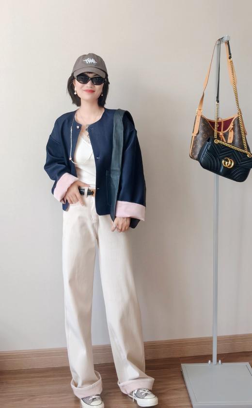 双面穿牛仔提花国风时尚混搭外套 商品图8