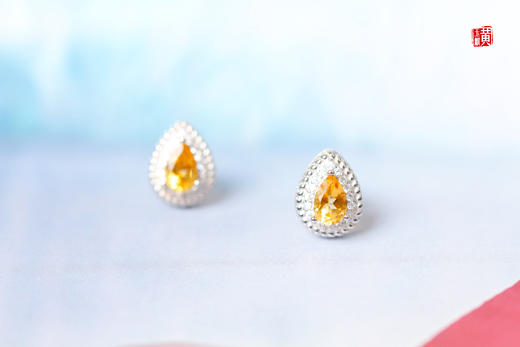 【嫣然】黄水晶耳钉 商品图2