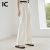 IC 白色简约透气舒适高腰直筒休闲裤女新款通勤气质百搭裤子 商品缩略图2