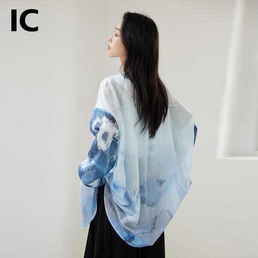 *IC水墨风气质新中式衬衫新款中国风通勤休闲高级感长袖上衣女 商品图4