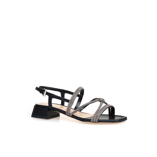 豪麟名鞋BALDININI女鞋凉鞋织物D5E164P3黑色 商品图0