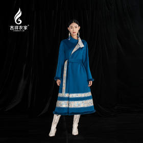 吉祥衣家休闲宽松立领壮锦保暖气质时尚国风立领女芳与泽大衣外套