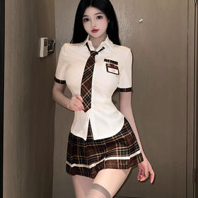 【性感制服】学生制服套装（领带+衬衣+百褶裙）纯欲诱惑性感甜美情趣内衣睡衣6712