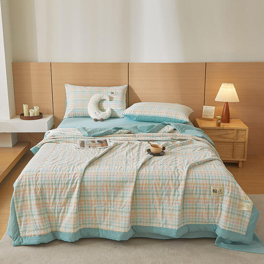 【色织全棉夏凉被】无印风纯棉夏被 A类母婴棉花空调被 水洗棉儿童被子  商品图7