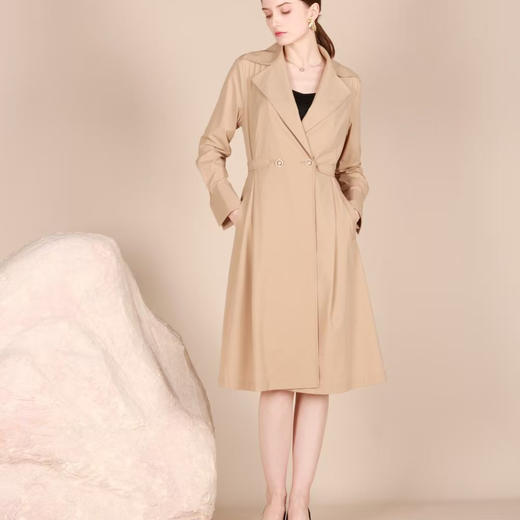 顺丰包邮41757洛诗琳法式超舒适四面弹风衣连衣裙3S80250 商品图2