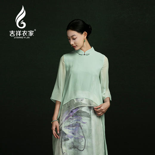 吉祥衣家中国风新中式复古女装2025新款春夏款潮水带星来连衣裙 商品图2