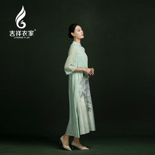 吉祥衣家中国风新中式复古女装2025新款春夏款潮水带星来连衣裙 商品图1