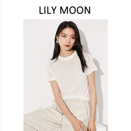 LILYMOON天丝羊毛轻设计T恤百搭透气LM2508 商品图0