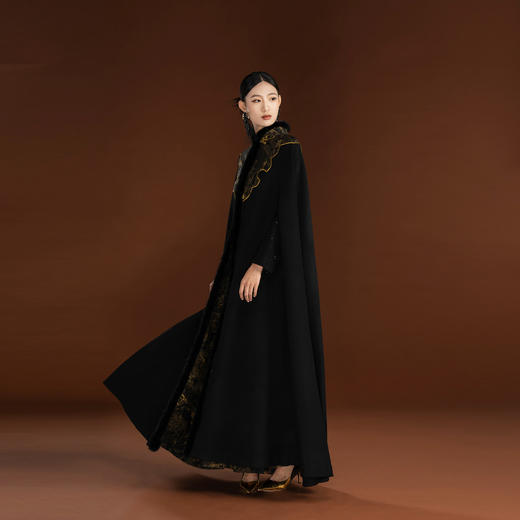 吉祥衣家新中式国风秋冬款高端气质女装上衣以邃远兮斗篷外披 商品图1