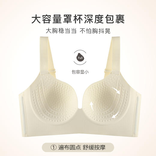 【大胸聚拢防下垂】无痕软支撑上托聚拢内衣女舒适按摩颗粒杯文胸千歌未央 商品图5