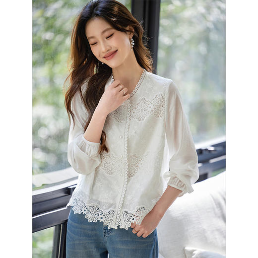 【年货节】熙世界法式立体花卉针织马甲女春季新款外穿叠穿宽松无袖背心上衣 商品图1