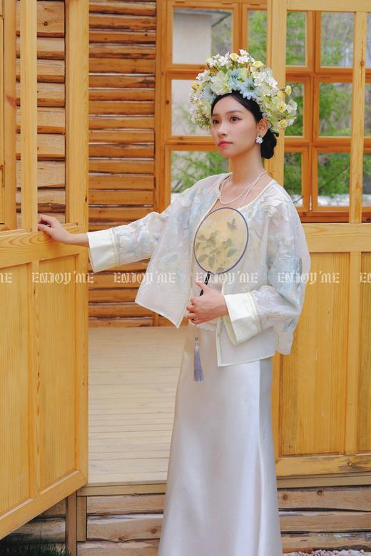 【门店同款】ENJOY夏季云敛-春光推盏花开青蓝中式外套 162266717 商品图0